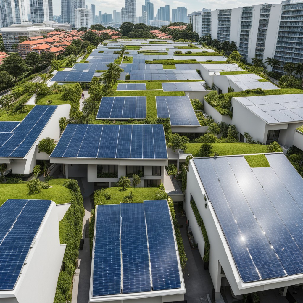 Singapore HDB with solar panels