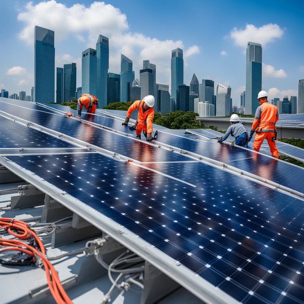 Professional solar panel installation