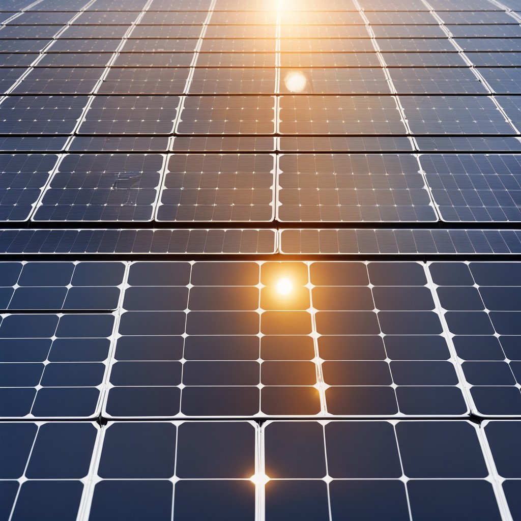 High-tech solar panel closeup